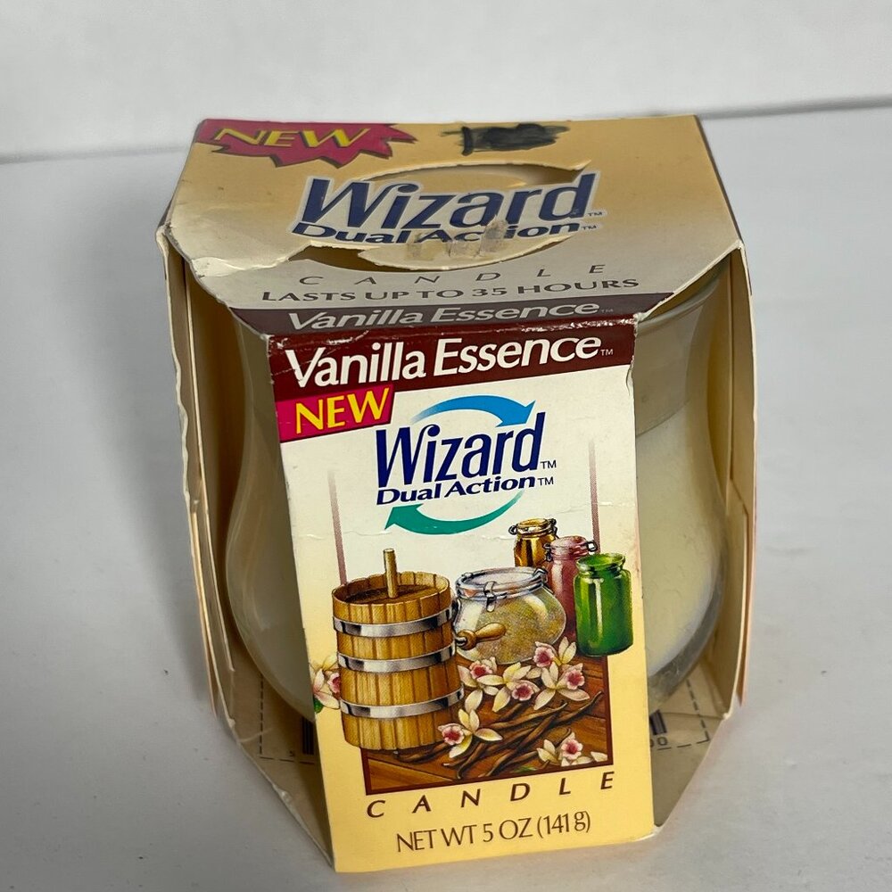 Wizard Candle Dual Action Lasts up to 35 Hrs. Vanilla Essence 5 oz